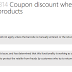 Retail POS - Discounts with Discount Bar Code are applied to Return product  transactions on POS automatically (without scanning discount bar code)