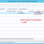 Invoice has been matched to a product receipt but the quantity was changed  on the invoice.