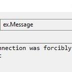 An existing connection was forcibly closed by the remote host